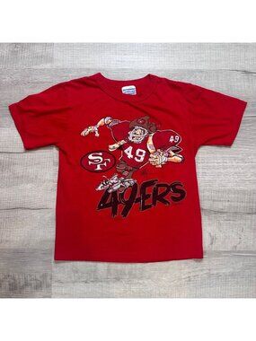 Vintage San Francisco 49ers Shirt Youth Medium Red Short Sleeve Football NFL 80s